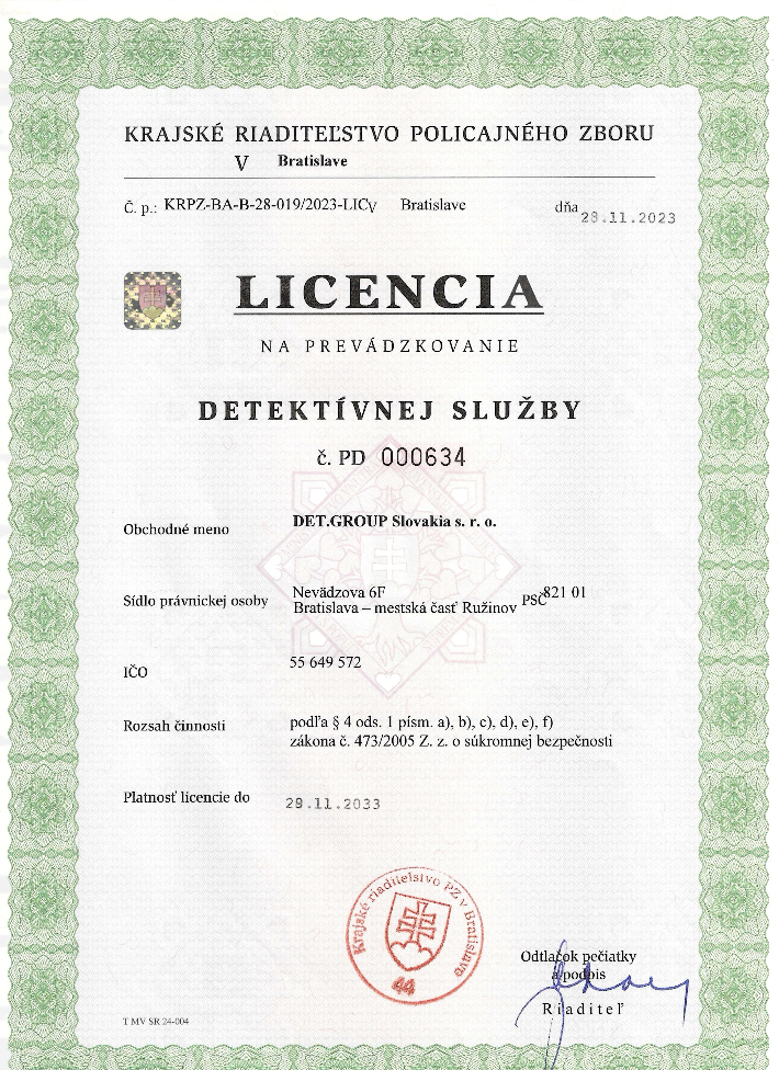 Detective license in slovakia - Private investigator Slovakia